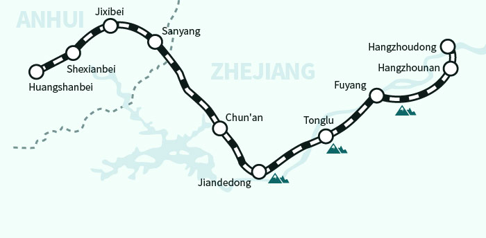 Hangzhou-Huangshan High-Speed Train Map