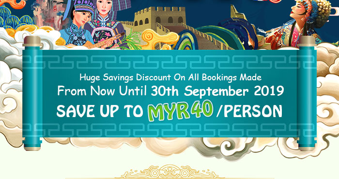 Huge Savings Discount On All Bookings Made From Now Until 30th September 2019-Save up to 40MYR/Person